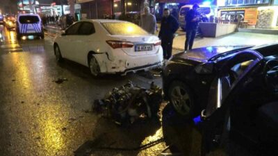 Bursa’nın Yıldırım ilçesinde kazaya müdahale eden polis memuruna kamyonet çarptı.