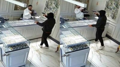 Bursa'nın Osmangazi ilçesindeki bir kuyumcuda silahlı soygun girişimi yaşandı. İki