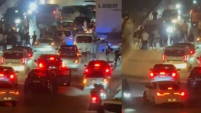Bursa’nın İnegöl ilçesinde meydana gelen olayda asker konvoyundaki gençler bir