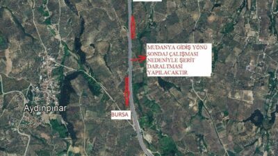 Bursa Büyükşehir Belediyesi, Bursa-Mudanya Karayolu Aydınpınar mevkiinde ve Mudanya gidiş