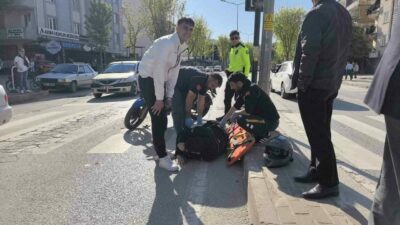 Bursa’nın İnegöl ilçesinde meydana gelen kazada otomobil ile çarpışan motosikletteki