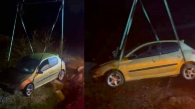 Bursa’da gece saatlerinde meydana gelen trafik kazasında, bir sürücü yola