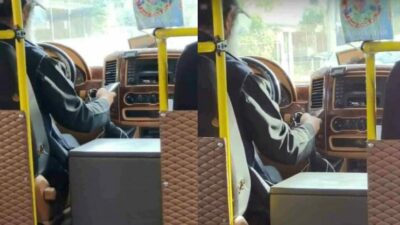 Bursa’da bir minibüs şoförünün, cep telefonunu bırakmadan kilometrelerce ilerlemesi tepki