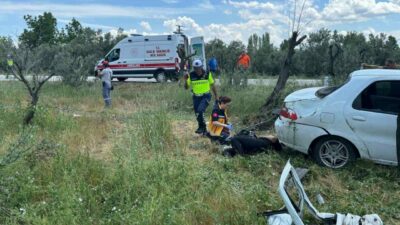 Bursa’nın Orhangazi ilçesinde meydana gelen trafik kazasında kontrolden çıkan bir