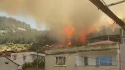 Bursa’da bir köyü tehdit eden orman yangını 4,5 saatlik çalışmayla