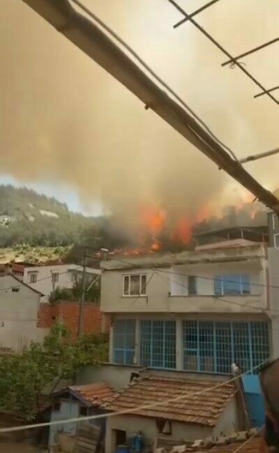 Bursa’da bir köyü tehdit eden orman yangını 4,5 saatlik çalışmayla