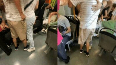 Bursa metrosunda evli iki çift arasında yaşanan yer kavgasında eşlerden