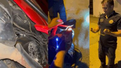 Bursa’nın İznik ilçesi sahilinde motosikletin motor kısmına giren yılan, hem