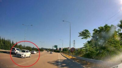 Bursa’da otobanda ters şeritten ilerleyen kadın sürücü, resmen ölüme meydan