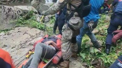 Bursa’nın Kestel ilçesi Uludağ eteklerinde balık tutmaya giden bir kişi,