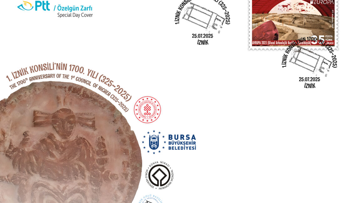 PTT’den İznik için özel gün zarfı PTT AŞ tarafından “1. İznik Konsili'nin 1700.Yılı” konulu özel gün