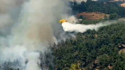 Bursa’nın Kestel ilçesine bağlı Ağlaşan Mahallesi’nde etkili olan orman yangınına