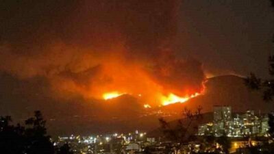 Bursa’nın Kestel ve Gürsu ilçeleri arasındaki ormanlık alanda başlayan yangın etkisini arttırarak