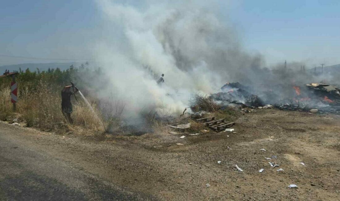 Bursa’nın Orhangazi ilçesinde molozların döküldüğü alanda başlayıp çalılık alana sıçrayan
