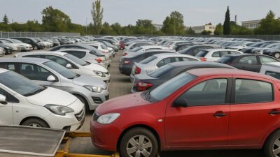 Bursa’da, yasa hükümlerine göre el konulup men edilmiş araçların bulunduğu