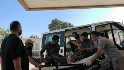 Bursa’nın İnegöl ilçesinde yapımı devam eden toplu konutların inşaatında tazyikli