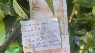 Bursa’da bir hareket “insanlık ölmemiş” dedirtti. İznik ilçesinde bir şeftali