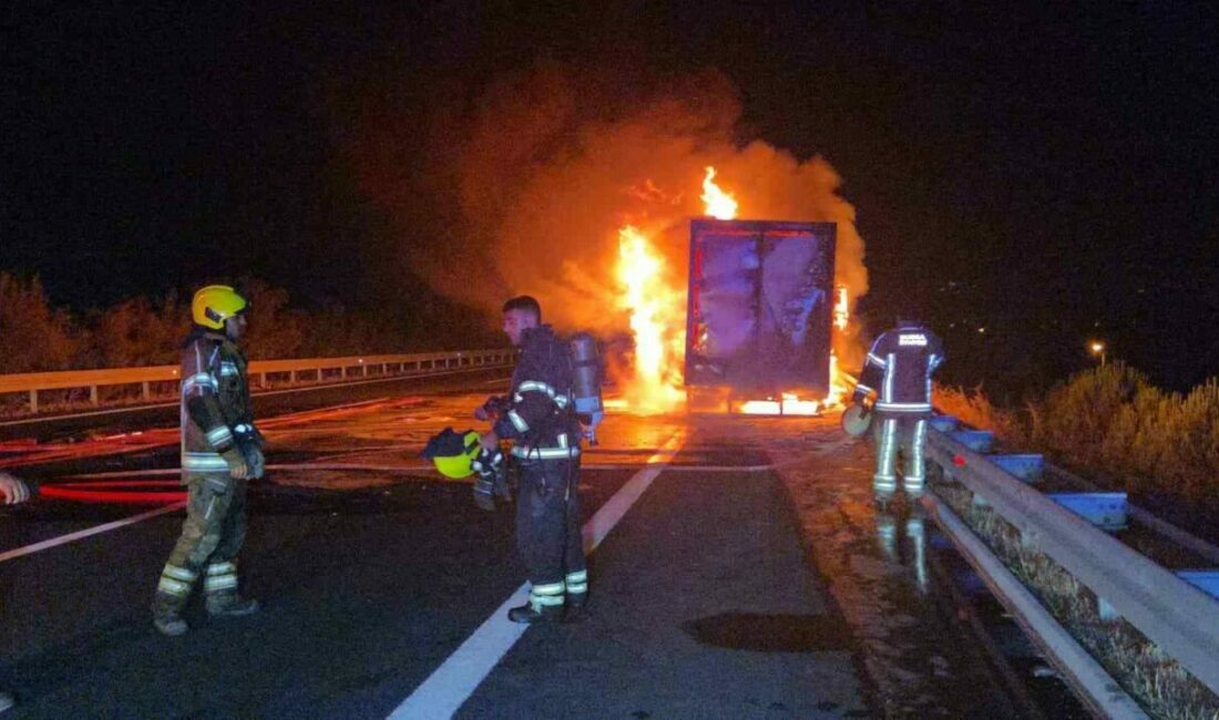 Kargo kamyonu otoyolda alev aldı Gebze-Orhangazi-İzmir otoyolunda seyreden bir kamyon, Orhangazi çıkışı yakınlarında yanmaya başladı.