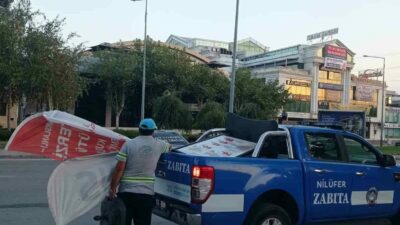 Nilüfer Belediyesi Zabıta ekipleri, Tuna Caddesi ve Ulu Cadde üzerinde