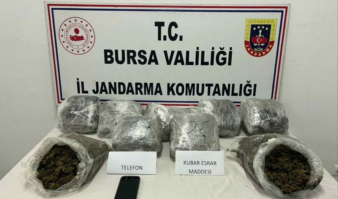 Kestel ilçesinde jandarma ekiplerinin yaptığı aramada şeffaf streç filmlere sarılı