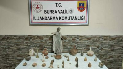 Nilüfer’de jandarma ekiplerinin düzenlediği operasyonda Roma ve Bizans dönemlerine ait