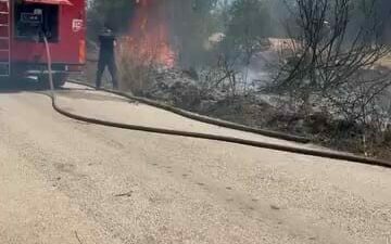 Yangın Bursa’nın İnegöl ilçesinde kırsal Olukman mahallesinde saat 13.00 sıralarında