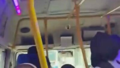 Bursa’da minibüs şoförü takip mesafesini korumayıp, aracı asabi şekilde kullanınca