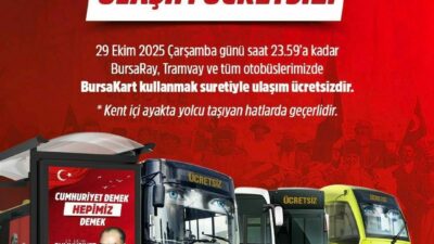 Bursa Büyükşehir Belediyesi, özgürlüğün, bağımsızlığın ve Cumhuriyetin ilanının 102. yıl