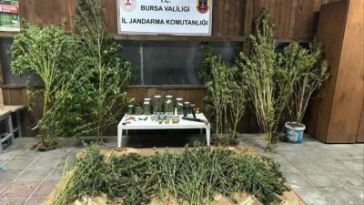 Bursa’nın İnegöl ilçesinde jandarma ekipleri tarafından eve yapılan operasyonda 9