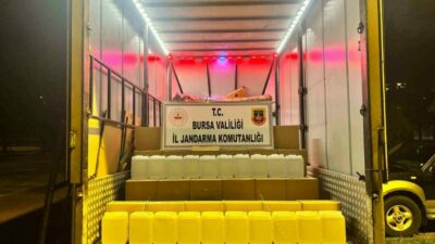 Bursa’nın İznik ilçesinde jandarma ekipleri tarafından düzenlenen operasyonda bin litre