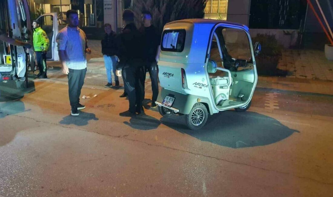 Takla atan elektrikli treeporterde 1 kişi yaralandı Bursa’nın İnegöl ilçesinde meydana gelen tek taraflı kaza da takla