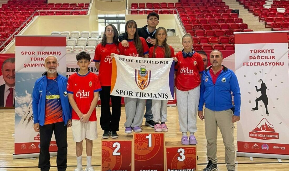 Isparta’da yapılan Boulder Türkiye Şampiyonasında İnegöl Belediye Spor Kulübü sporcuları