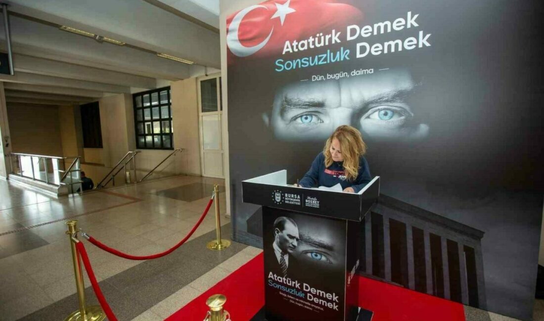 Atatürk’e özlem satırlara dökülüyor Mustafa Kemal Atatürk’ün aramızdan ayrılışının 87. yıl dönümünde Bursa’da kalpler