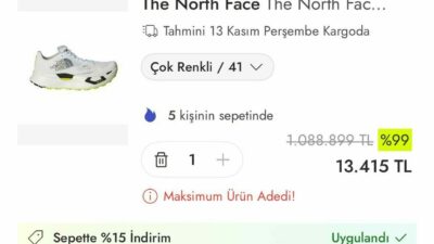 Bir online alışveriş sitesinde ayakkabının fiyatı 1 milyon 88 bin lira
