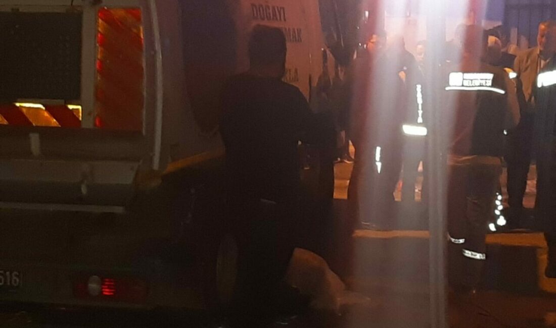 Bursa’nın Karacabey ilçesinde pazar yerinde geri manevra yapan çöp kamyonunun