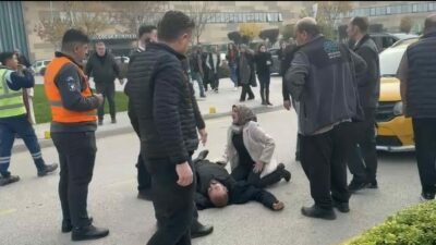 Bursa Şehir Hastanesi önünde meydana gelen kazada, eşiyle birlikte hastaneye