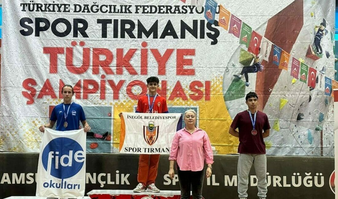 İnegöl Belediyesporlu sporculardan, spor tırmanışta Türkiye dereceleri İnegöl Belediye Spor Kulübü spor tırmanış sporcuları, Samsun’da düzenlenen şampiyonada