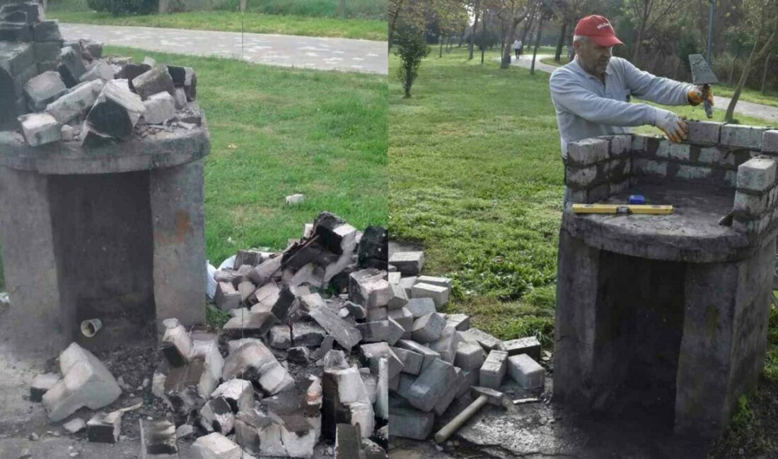 Karacabey Belediyesi Park ve Bahçeler Müdürlüğü ekipleri, Atatürk Kültür Parkı’nda