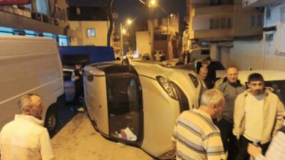 Bursa’nın Osmangazi ilçesinde hafif ticari araç sürücüsünün direksiyon hakimiyetini kaybetmesi