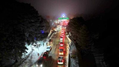 Kar yağışının ardından Uludağ’a adeta akın başladı. Milli Park gişelerinden