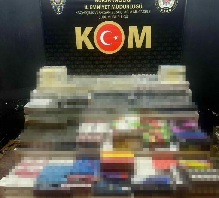 Bursa Emniyet Müdürlüğü ekiplerince tütün ve tütün mamulleri kaçakçılığının önlenmesine