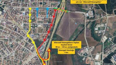 Bursa’da Görükle bağlantı kavşağında yoğunluğu azaltmak amacıyla Doğu-Batı yönünde sola