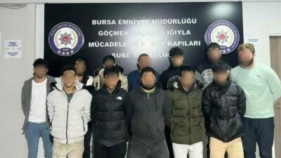 Bursa Emniyet Müdürlüğü ekipleri, göçmen kaçakçılığıyla mücadele kapsamında Yıldırım ilçesinde