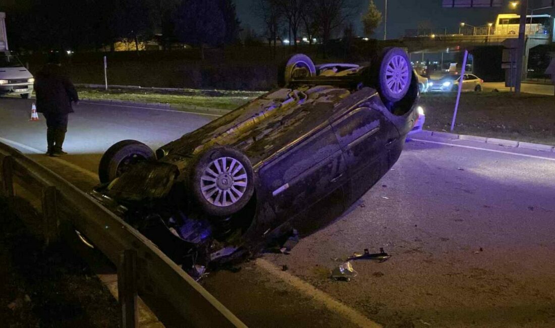 Bursa’nın İnegöl ilçesinde meydana gelen kazada kontrolden çıkan otomobil taklalar