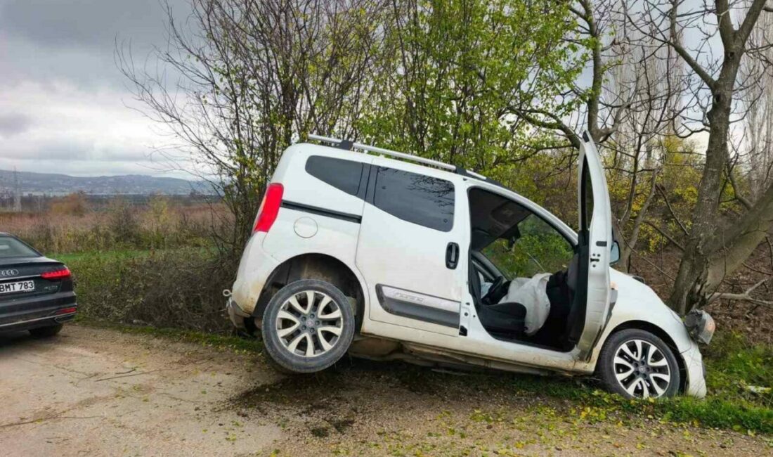 Bursa’nın İnegöl ilçesinde meydana gelen kazada kontrolden çıkan hafif ticari
