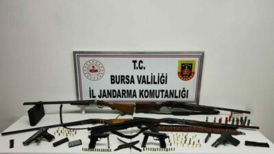 Bursa’nın İznik ilçesinde, jandarma tarafından yapılan operasyonda çok sayıda ruhsatsız