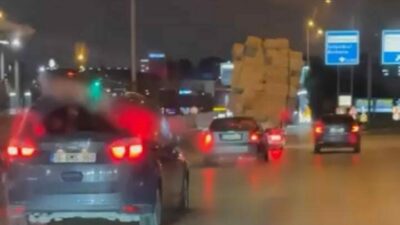 Bursa, İzmir yolu üzerinde seyir halinde olan bir kamyonun, kasasına