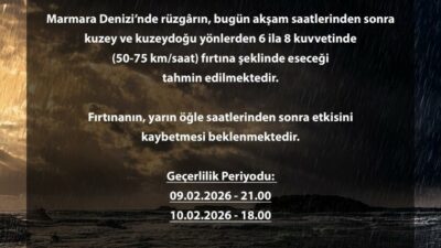 Bursa Valiliği, Marmara Denizi için kuvvetli fırtına uyarısında bulundu. Bursa