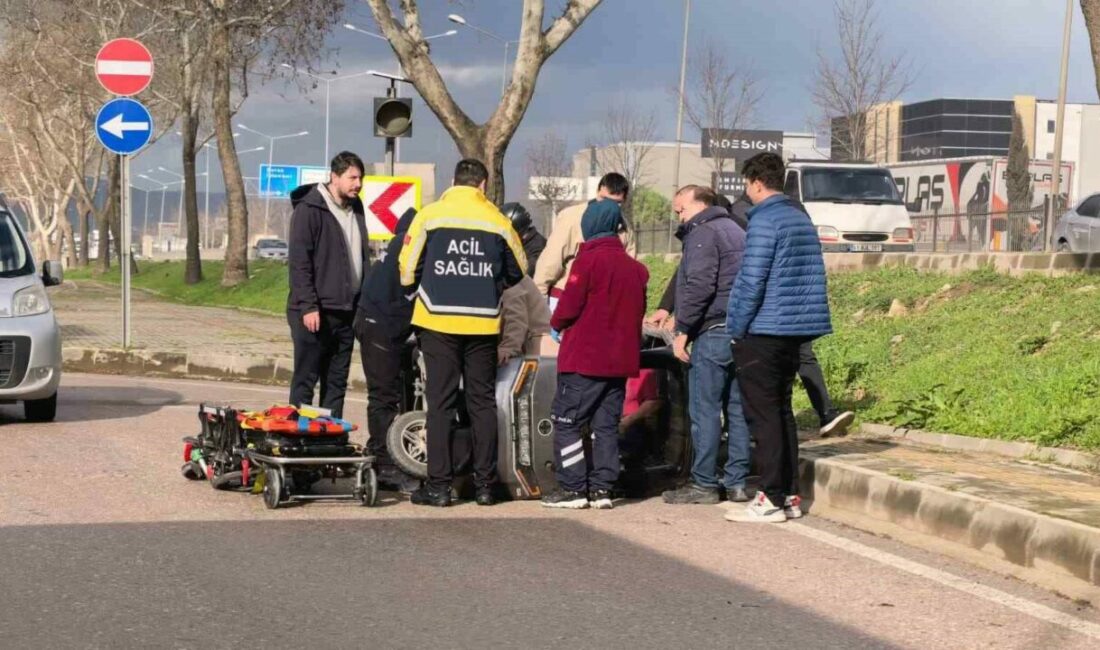 Bursa’nın İnegöl ilçesinde meydana gelen kazada devrilen triportörde annesi yaralanan