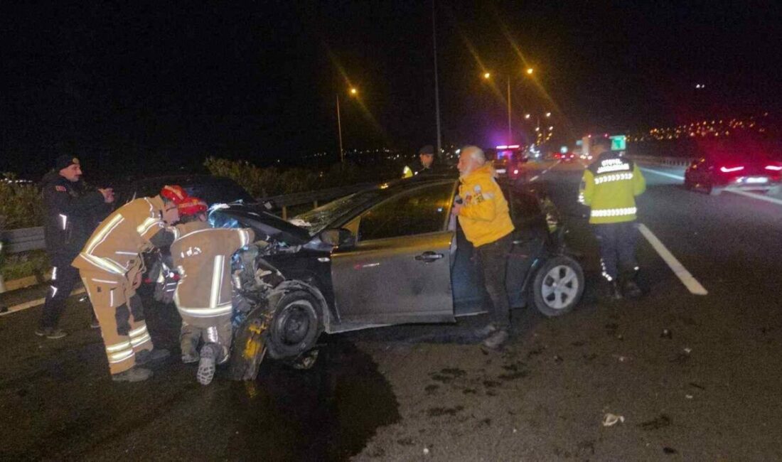 Gebze-Orhangazi-İzmir Otoyolu Orhangazi Kavşağı yakınlarında arızalanan bir otomobile kamyonun çarpmasıyla